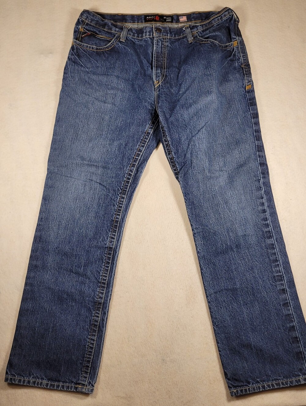 Ariat Jeans Mens 42x34 Blue M4 FR Relaxed Boot Cat2 Fire Resistant Cotton